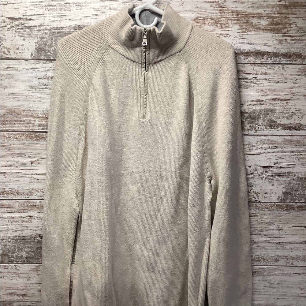 Banana Republic - Mens 1/4 Zip Mock Neck Sweater